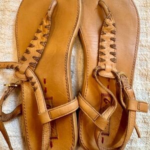 OluKai Tan Leather Gladiator Sandals